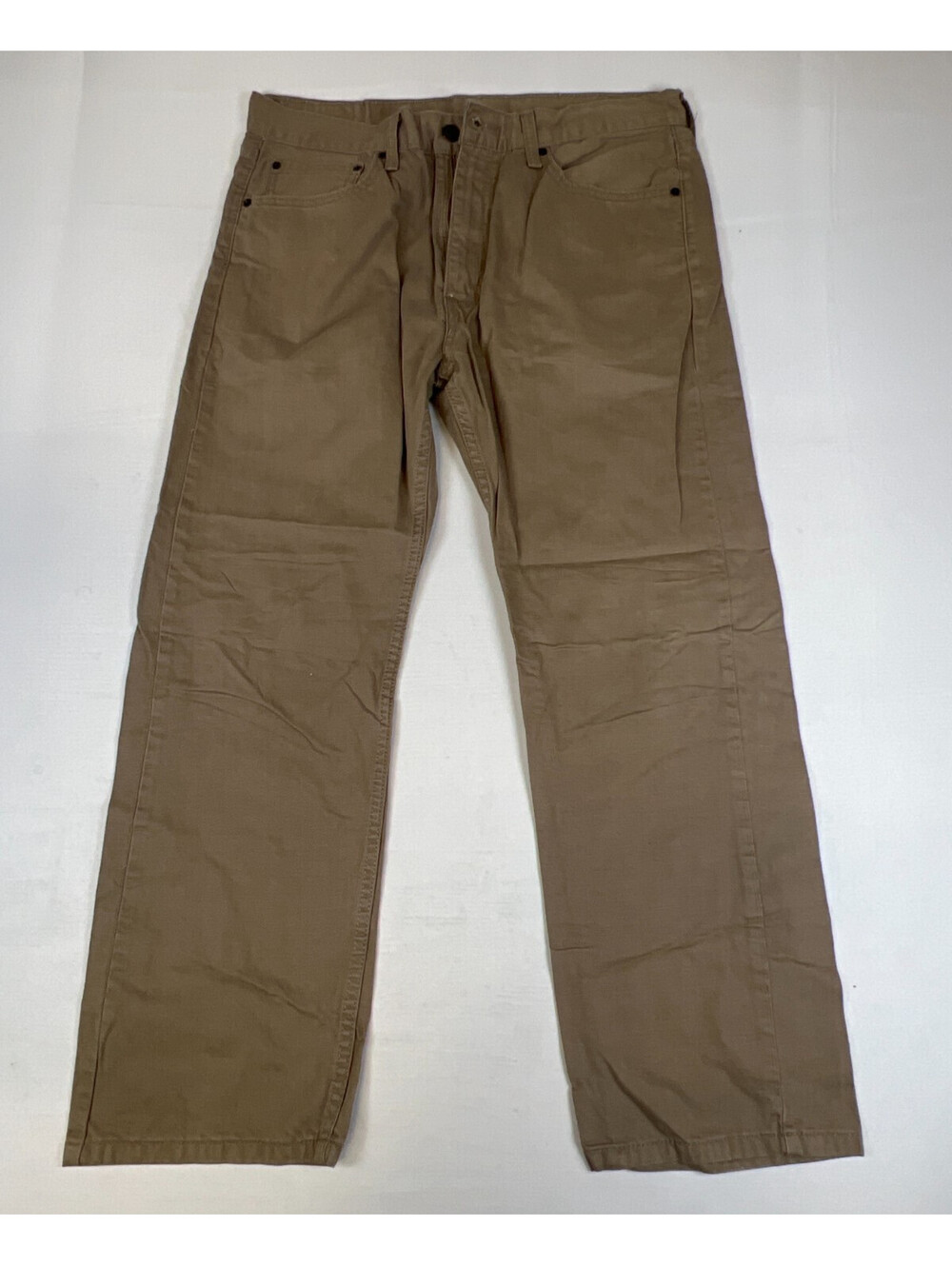 Levi's Men 36x29 505 Regular Fit Straight Leg Tan Khaki Casual Pants